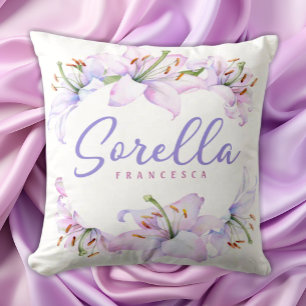Sorella Lilies - Personalized Gift for Sister Throw Pillow