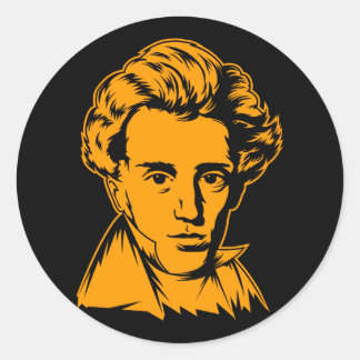 Soren Kierkegaard philosophy existentialist portra Classic Round Sticker