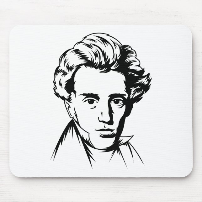Soren Kierkegaard philosophy existentialist portra Mouse Pad (Front)