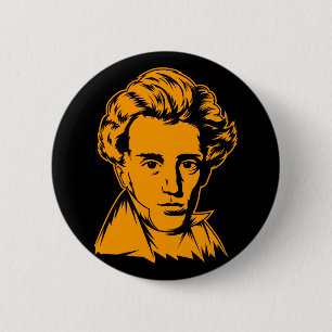 Soren Kierkegaard philosophy existentialist portra Pinback Button