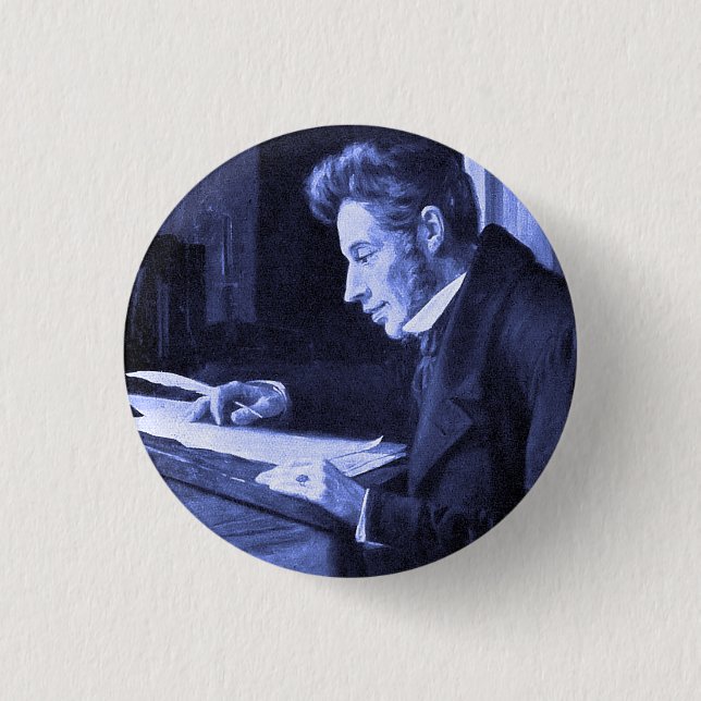 “SOREN KIERKEGAARD” PINBACK BUTTON (Front)