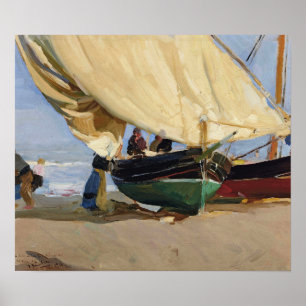 Sorolla - Angled Boat Fishermen Valencia 1910 Poster