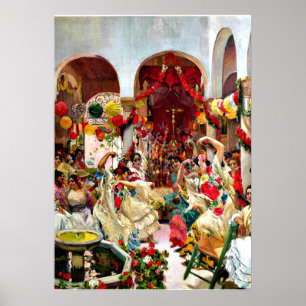 Sorolla painting - Seville, the Dance Poster