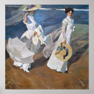 Sorolla - Strolling Along The Seashore Poster