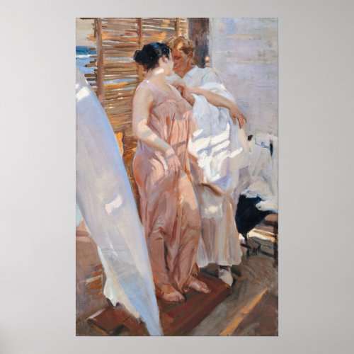 Sorolla _ The Pink Robe After The Bath Poster