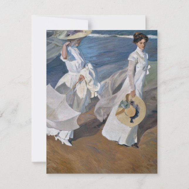 Sorolla Y Bastida - Strolling Along The Seashore Thank You Card (Front)