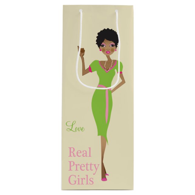 Sorority Life girly illustration Wine Gift Bag (Front)