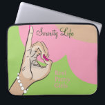 Sorority Life Laptop Sleeve<br><div class="desc">Cute pink and green sorority life design.</div>