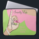 Sorority Life Laptop Sleeve<br><div class="desc">Cute pink and green sorority life design.</div>