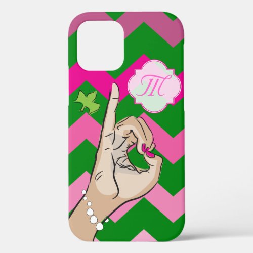 Sorority Life pink and green iPhone 12 Pro Case