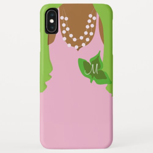 Sorority Life pink and green illustration iPhone XS Max Case