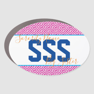 Sorority Name Greek Key Custom Letters Big Sis Car Magnet