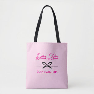 Sorority Rush Week Essentials Cute Bow Tote Bag