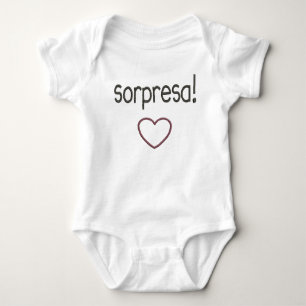 Sorpresa! Surprise! Pregnancy Reveal in Spanish Baby Bodysuit