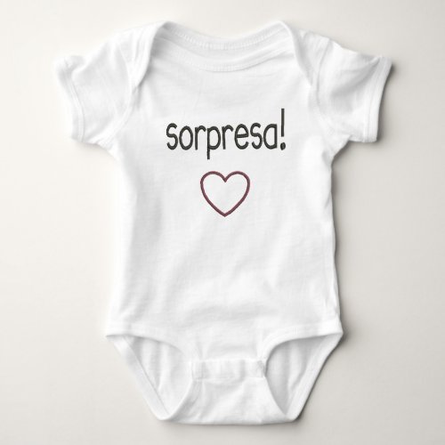Sorpresa Surprise Pregnancy Reveal in Spanish Baby Bodysuit