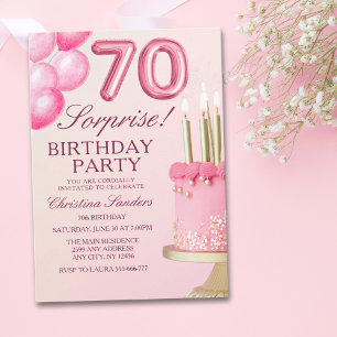 Sorprise Birthday Party 70th Birthday with Numers  Invitation