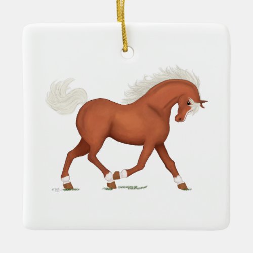 Sorrel Horse Pony Personalized Equine Christmas Ceramic Ornament