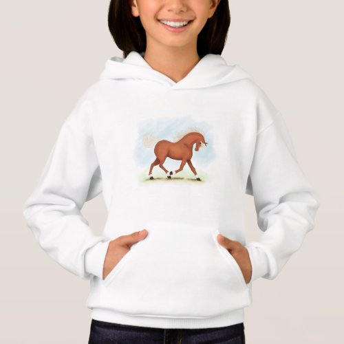 Sorrel Horse With Blaze  Socks Equestrian Hoodie