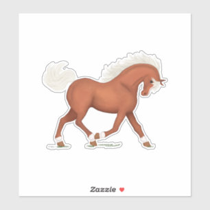 Sorrel Horse With Blaze & Socks Pony Equestrian Sticker