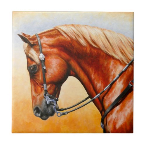 Sorrel Western Pleasure Quarter Horse Ceramic Tile