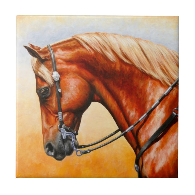 Sorrel Western Pleasure Quarter Horse Ceramic Tile (Front)