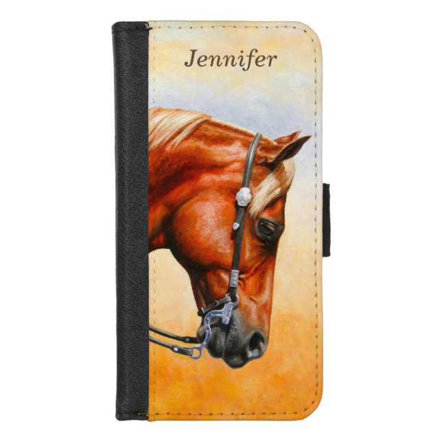 Sorrel Western Pleasure Quarter Horse iPhone Wallet Case (Front)