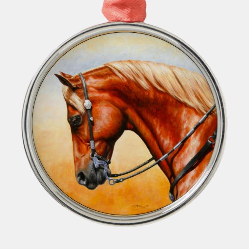 Sorrel Western Pleasure Quarter Horse Metal Ornament
