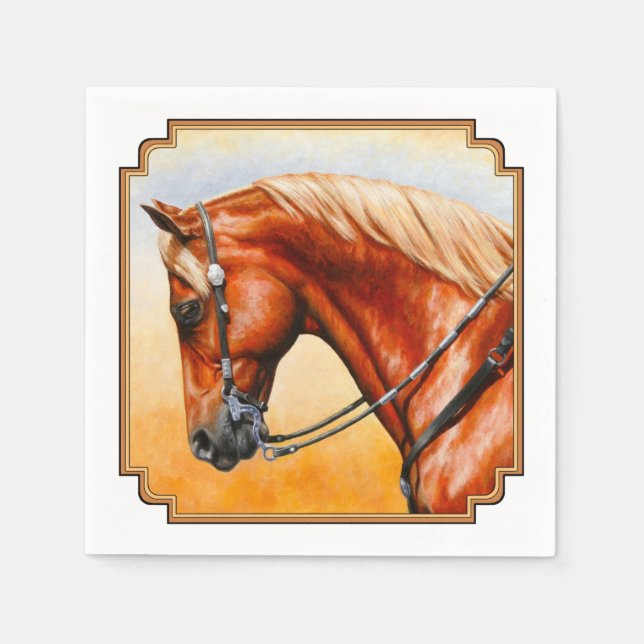 Sorrel Western Pleasure Quarter Horse Paper Napkins (Front)