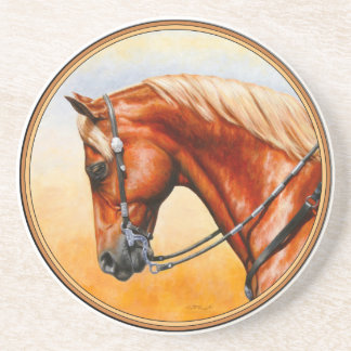 Sorrel Western Pleasure Quarter Horse Sandstone Coaster