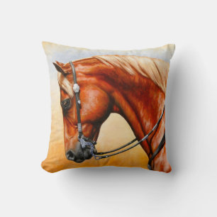 Sorrel Western Pleasure Quarter Horse Throw Pillow
