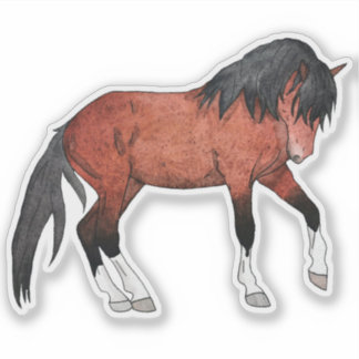Sorrel with White Socks Sticker