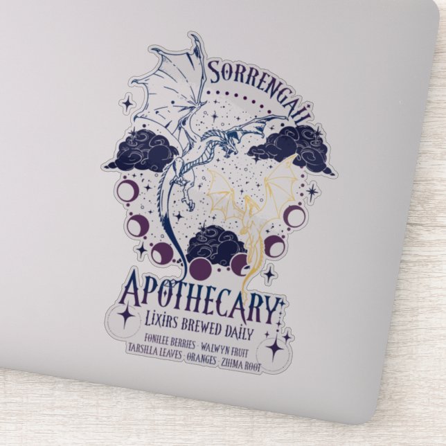 Sorrengail Apothecary Unofficial Fourth Wing Merch Sticker (Detail)