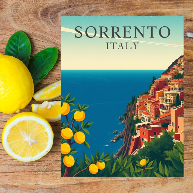 Sorrento, Italy Lemons Travel Retro Postcard (Sorrento, Italy Lemons Travel Retro Postcard
)