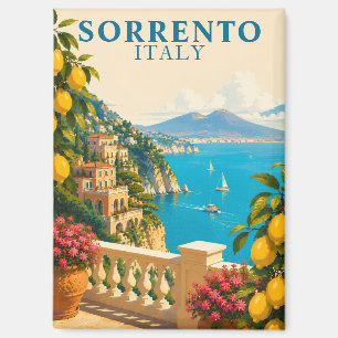 Sorrento Italy Lemons Vintage Travel Magnet