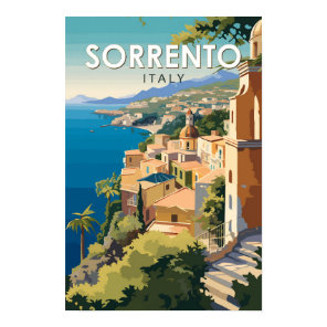 Sorrento Italy Travel Art Vintage Poster