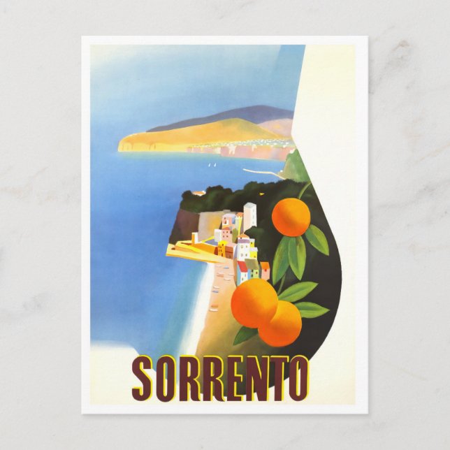 Sorrento Italy vintage travel Postcard (Front)