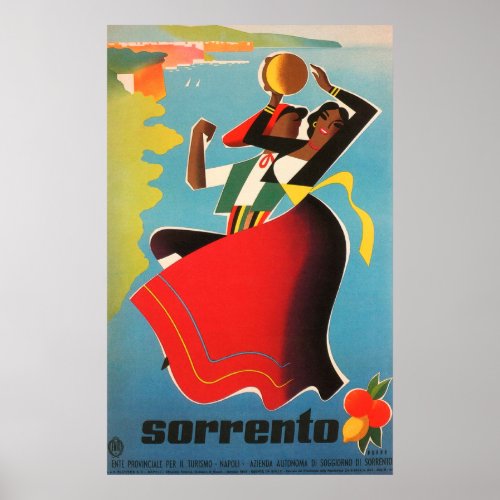 Sorrento Italy Vintage Travel Poster