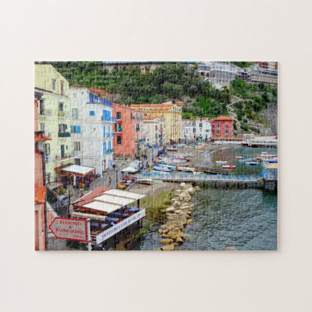 Sorrento Marina Grande Beach & Harbor in Italy Jigsaw Puzzle (Horizontal)
