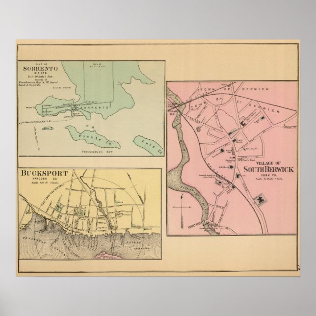 Sorrento, S Berwick, Bucksport Poster (Front)