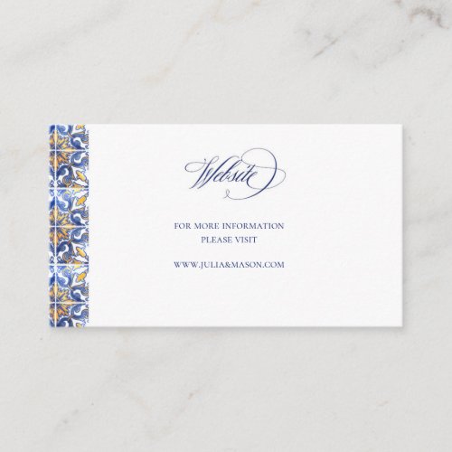 Sorrento Tile Coll  Wedding Website Insert Card