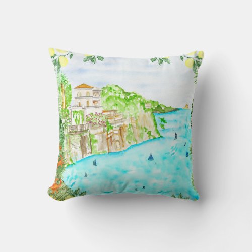 Sorrento Views Pillow _ Bring Italian Coastal 