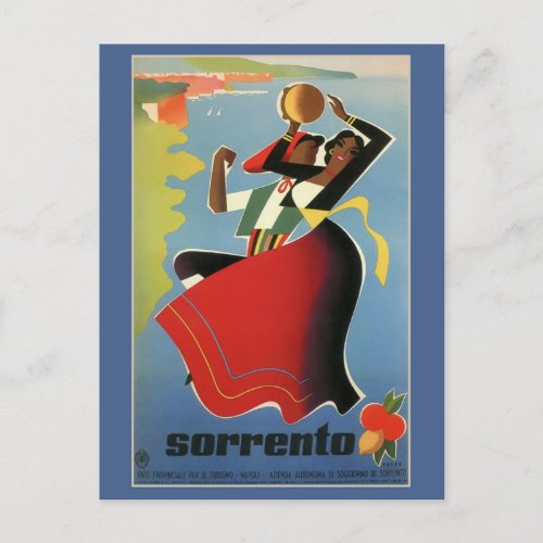 Sorrento vintage Italian travel advertising Postcard