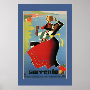 Sorrento vintage Italian travel advertising Poster