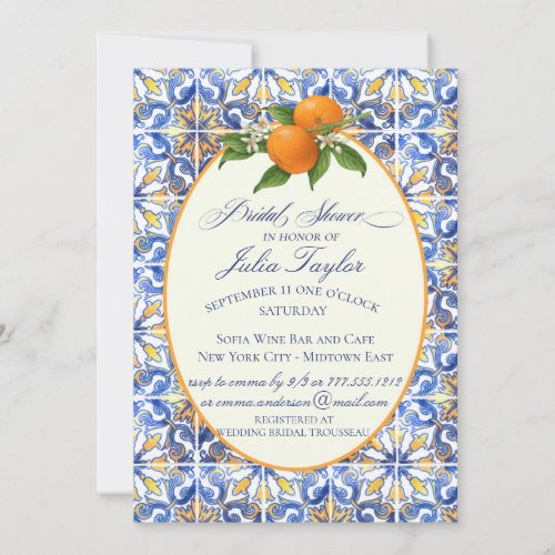 Sorrento  Wedding Tile Bridal Shower Invitation