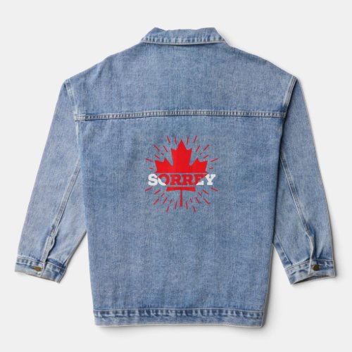 Sorrey Canadian Canada Day Maple Leaf Proud Canuck Denim Jacket