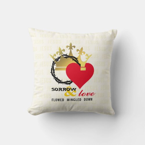 SORROW AND LOVE Christian Easter Throw Pillow