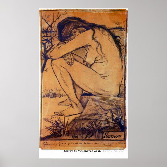 Sorrow by Vincent van Gogh Poster (Front)