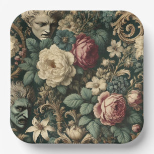 Sorrow in Any Language – Gothic Victorian Floral  Paper Plates