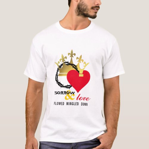 SORROW LOVE Crown Thorns Heart Christian Easter  T_Shirt
