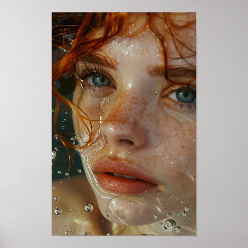 Sorrowful Beauty Portrait Poster